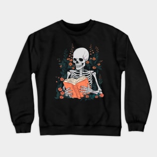 Book Aesthetic Skeleton, Reading til death. Crewneck Sweatshirt